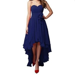 Royal blue strapless dress